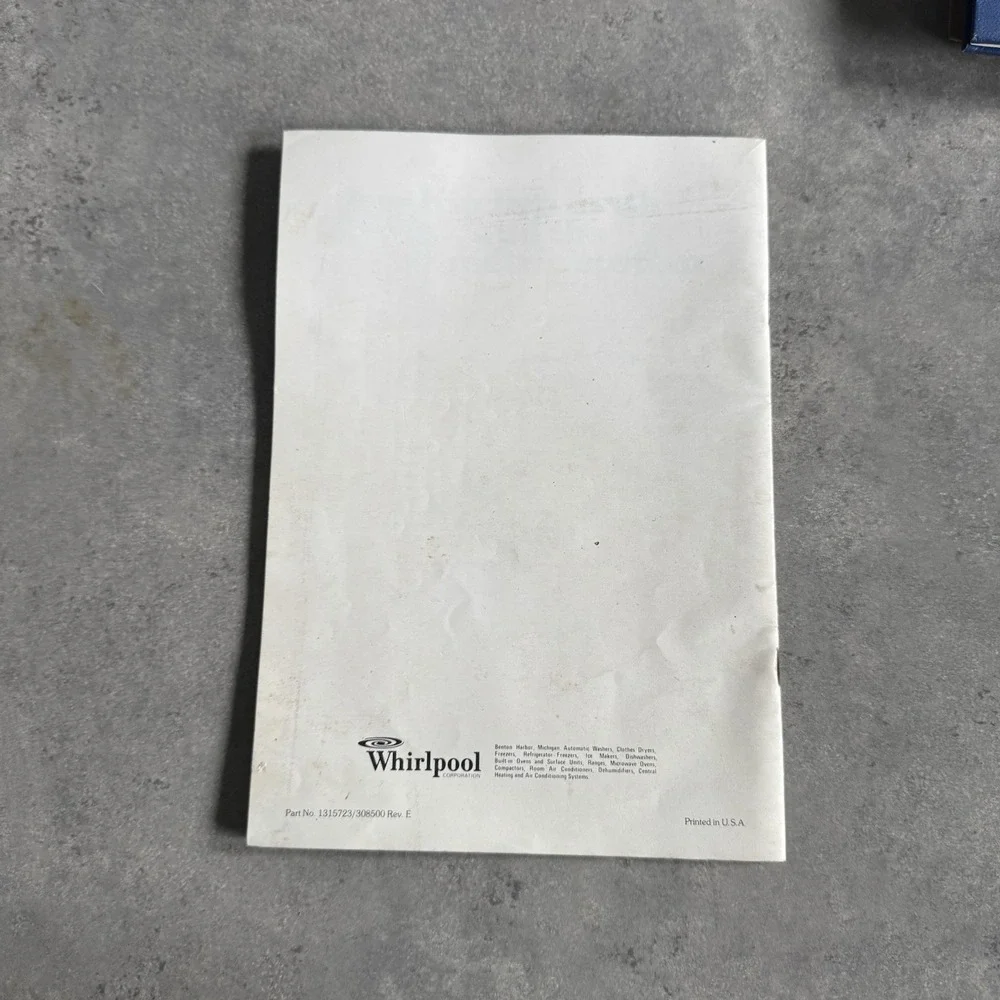 Whirlpool Range Cooking Guide Vintage 1970s